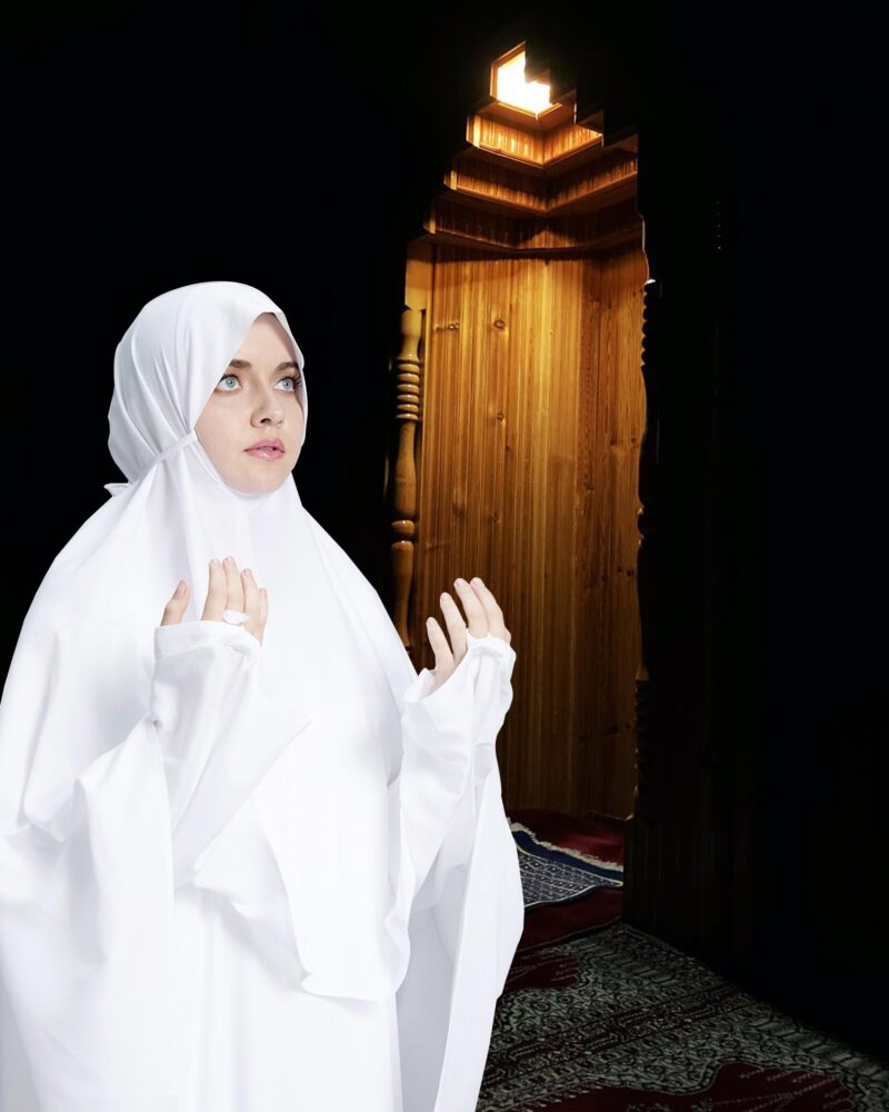 Mehar Hijab's Womens Prayer Dress Viscos Feel Good Fabric Namazi White (L-54) - Image 5