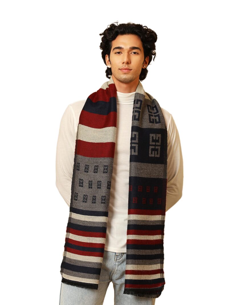 tweedle Men’s Multicolor Jacquard Design Soft and Warm Muffler/Scarf for Winters