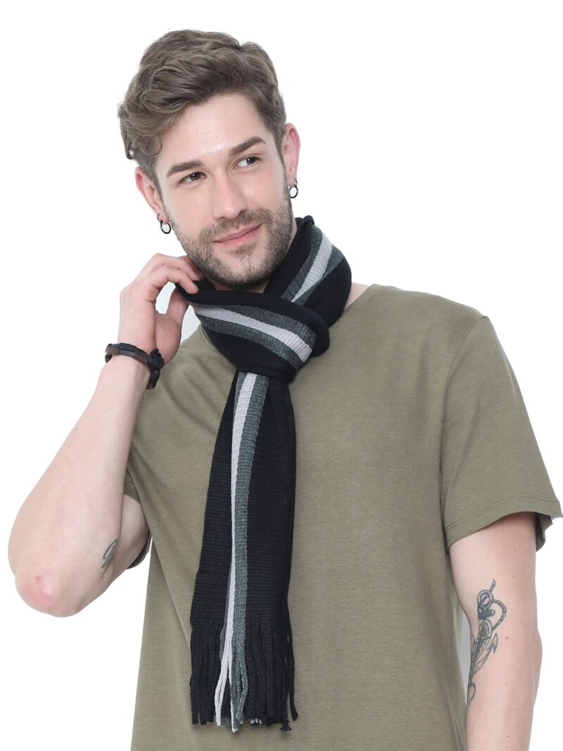 FabSeasons Men & Women Casual Self Design Solid Acrylic Woolen Muffler/Scarf/Stole for Winter, Size 25x240 cms - Image 2