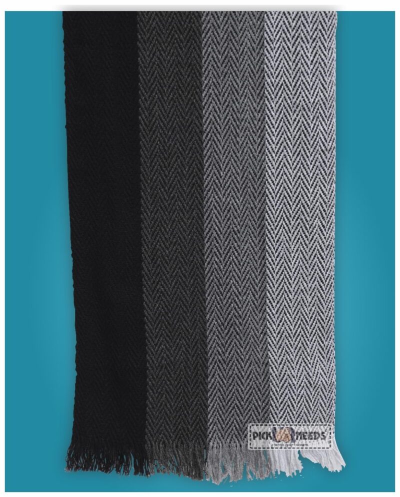 Premium Men's Warm And Stylish Woolen Muffler With Multicolour Stripes And Stylish Tussles Ends - 70 Inches * 11 Inches (P3) - Image 2