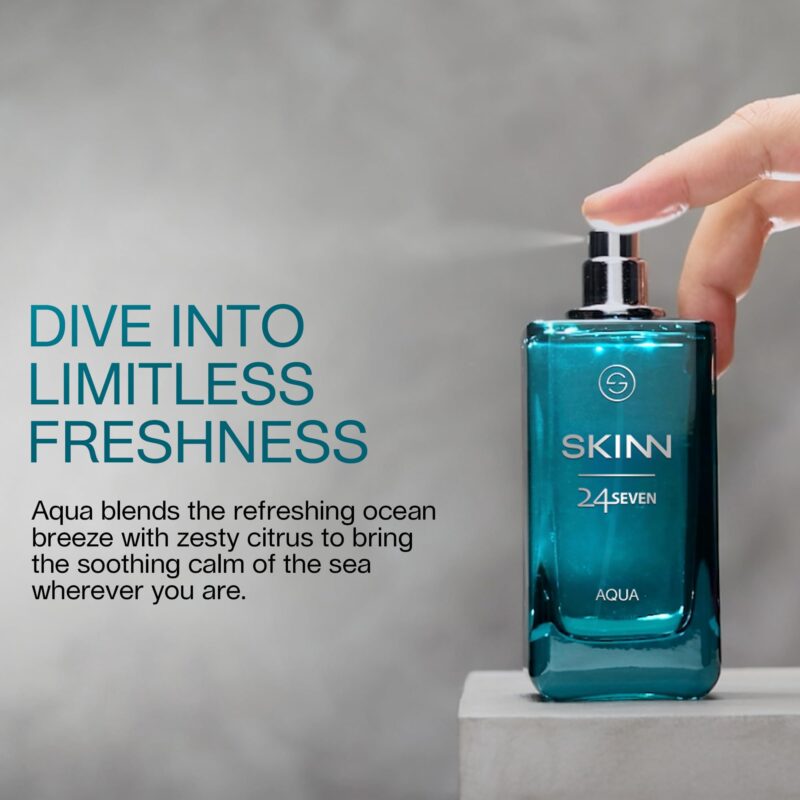 Skinn By Titan | 24Seven Aqua Perfume - 100 Ml | Perfume For Man | Gift for Men | Premium Fragrance | Grooming Essentials | Long Lasting Smell for Men | Eau De Parfum - Image 3