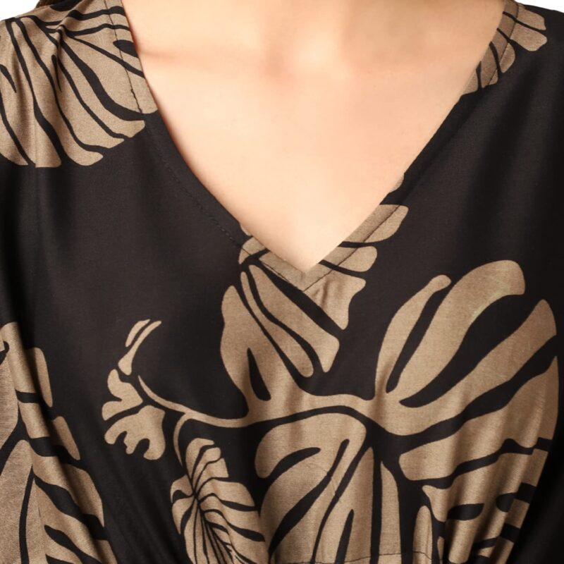 BC Boston Club Black Printed Kaftan Maxi Nighty For Women/Viscose Rayon Kaftan - Image 6