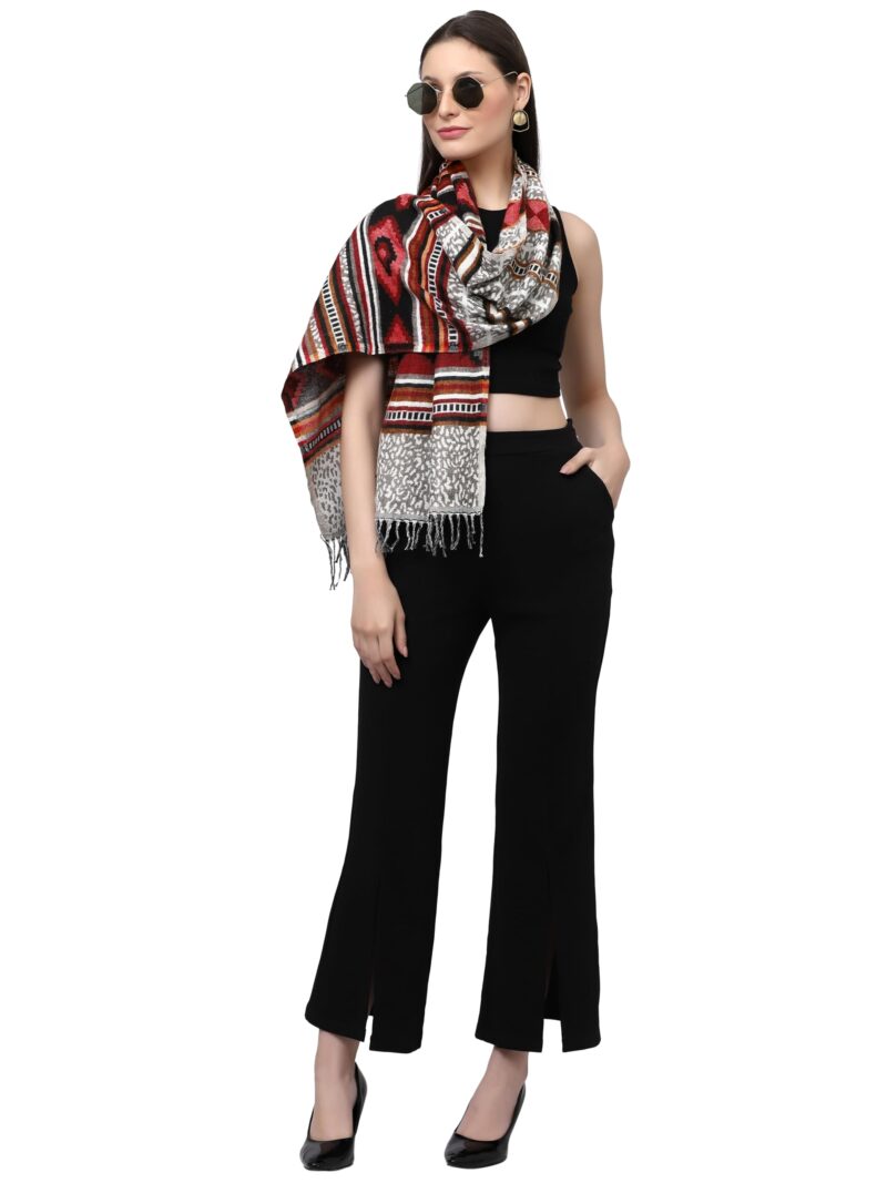 Weavers Villa Acro Wool Women's Muffler (MF-904, Size: 34CM X 200CM) - Image 4