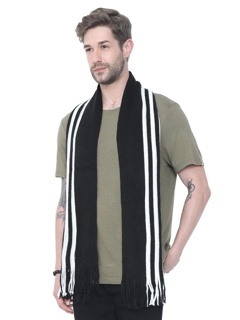 FabSeasons Men & Women Casual Self Design stripes Acrylic Woolen Muffler/Scarf/Stole for Winter, Size 25 * 180 cms - Image 3