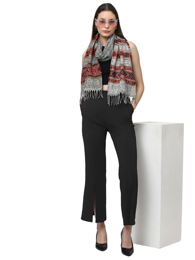 Weavers Villa Acro Wool Women's Muffler (MF-902,Grey Size: 34CM X 200CM) - Image 2