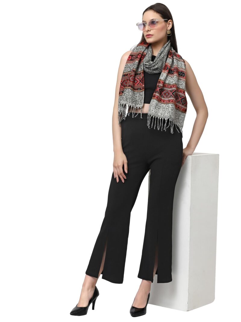 Weavers Villa Acro Wool Women's Muffler (MF-902,Grey Size: 34CM X 200CM) - Image 4