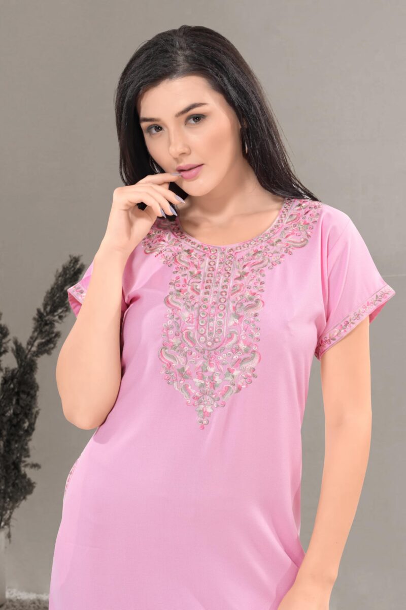 Soulemo Women's Solid Alpine Nighty (L - Bust - 44 - Flamingo Pink) 1772AL - Image 4