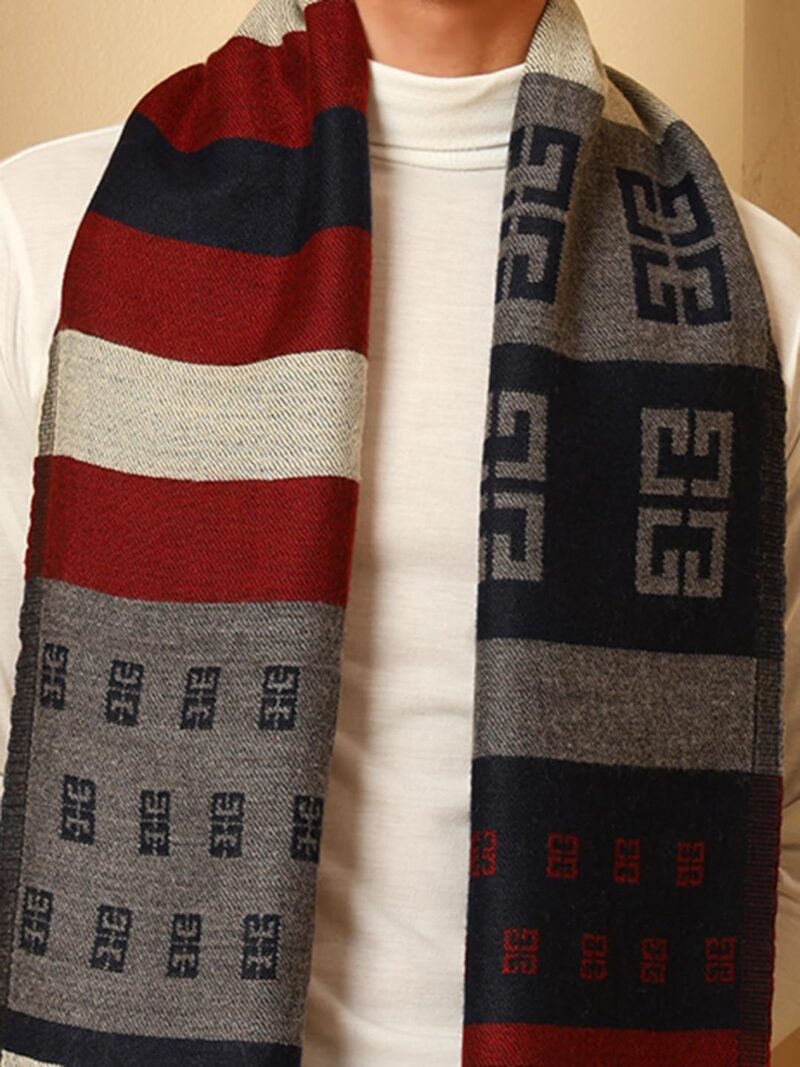 tweedle Men’s Multicolor Jacquard Design Soft and Warm Muffler/Scarf for Winters - Image 6