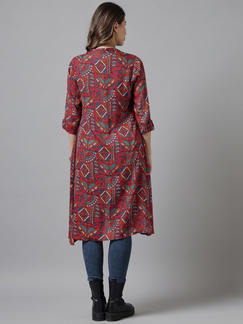 Azira Rayon Abstract Print Front Open Shrug | Blue Color | Calf Length| Western & Casual Wear| Summer Wear | Shrugs for Woman Stylish - Image 6