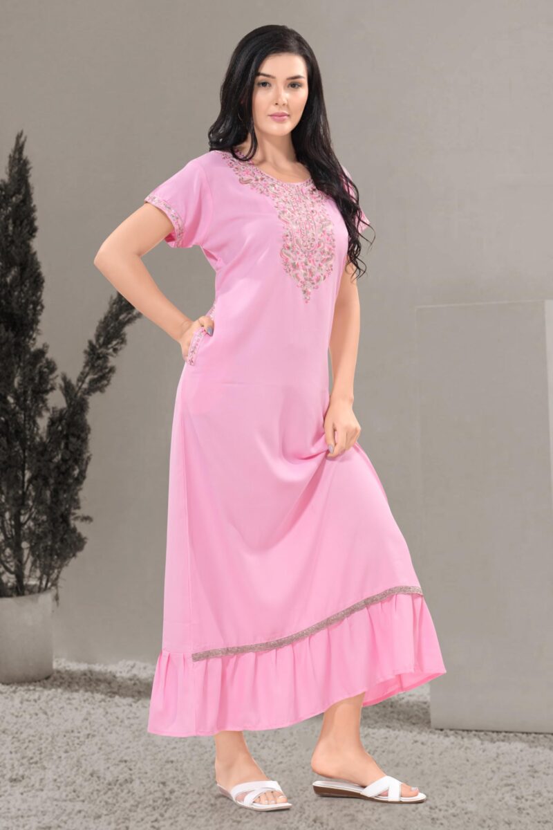 Soulemo Women's Solid Alpine Nighty (L - Bust - 44 - Flamingo Pink) 1772AL - Image 7