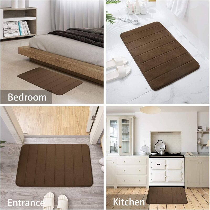 HomeCloud Memory Foam Bath Mat| Non Slip Super Water Absorption Soft Bathroom Rugs, Thick, Dry Fast, Machine Washable for Bathroom Floor Mat (60 * 40cm) (Brown, 40x60cm) - Image 8