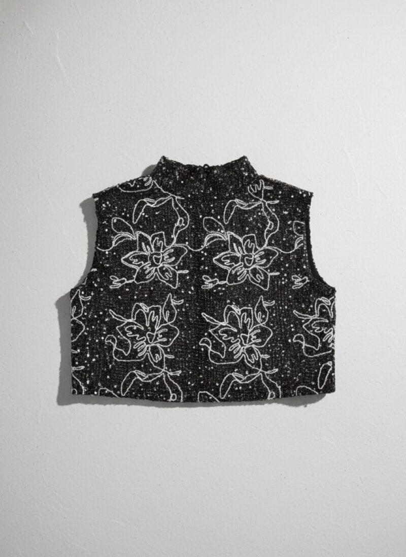 ROOV Women's Jute-Style Embroidered Floral Mesh Sheer Top - Image 5
