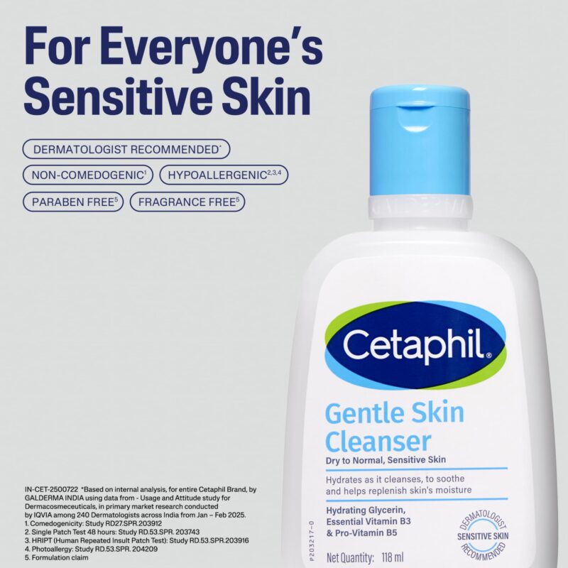 Cetaphil Gentle Skin Hydrating Face Wash 118ml, Paraben Free, Sulphate-Free Gentle Skin Hydrating Cleanser with Niacinamide, Vitamin B5 for Dry to Normal, Sensitive Skin - Image 8