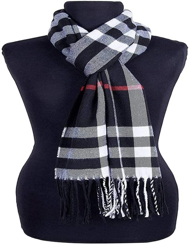 Creature Warm Winter Wear Acrylic Woolen Muffler/Scarf For Men & Women Warm lightweight Scarf (BLACK) - Image 4