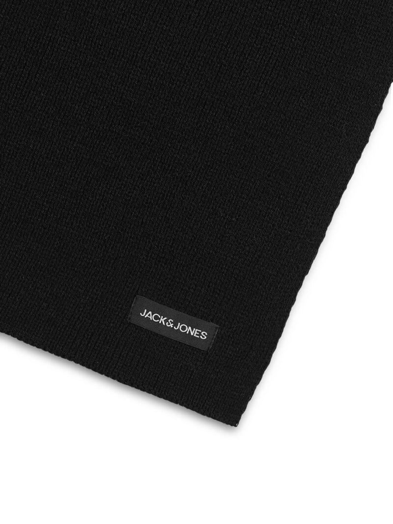 JACK & JONES Men Knitted Black Scarf - Image 3