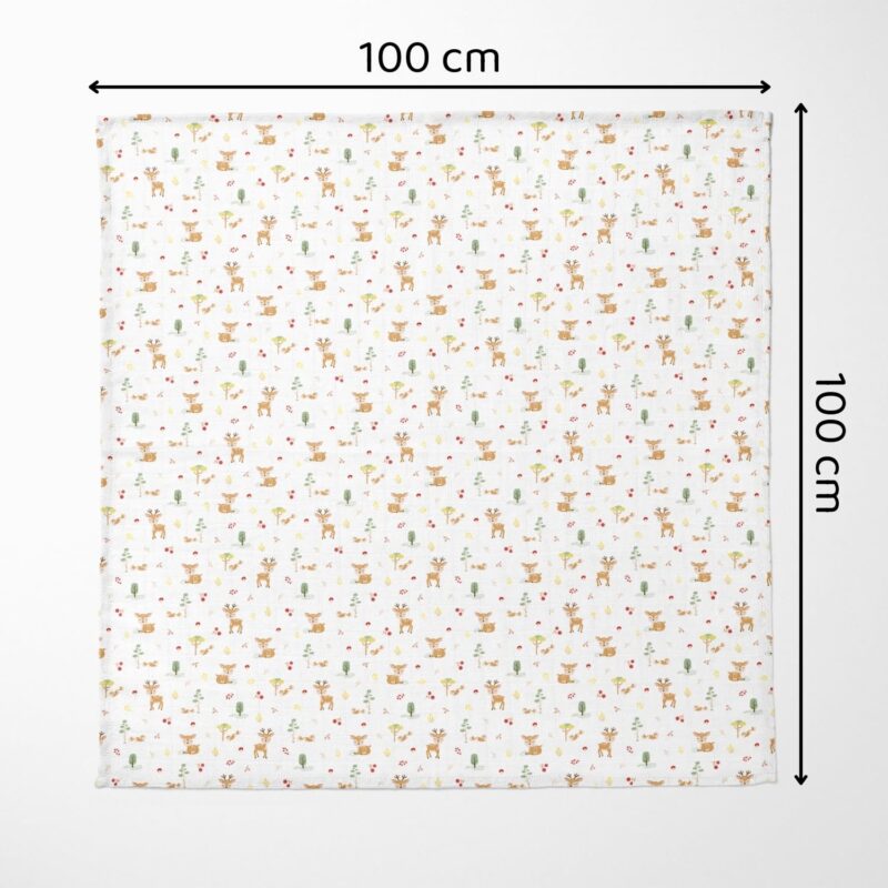 haus & kinder 100% Cotton Muslin Swaddle Wrap for New Born Baby | Pack of 5 (100×100 cm) | Baby Blanket & Swaddles for Newborn | Safari Squad Collection - Image 8