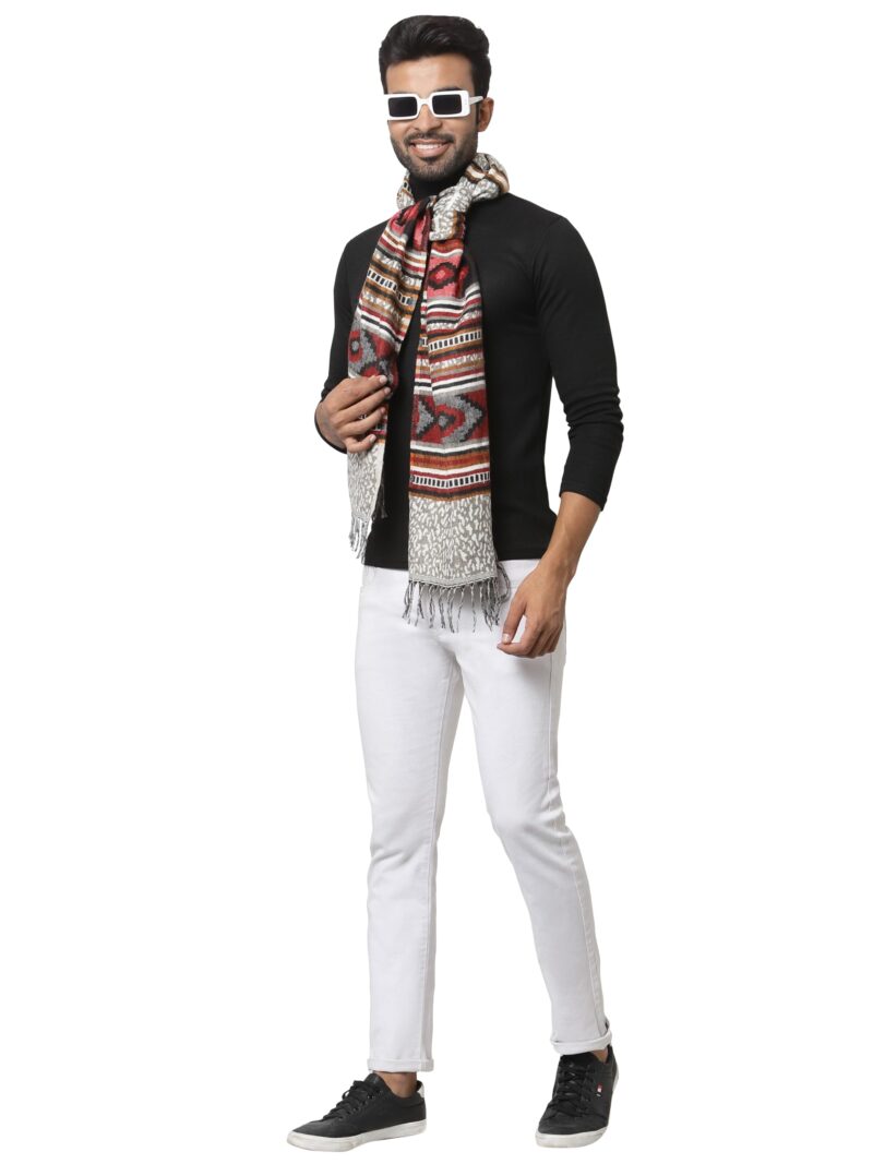 Weavers Villa Acro Wool Men's Muffler (MF-904, Size: 34CM X 200CM) - Image 4