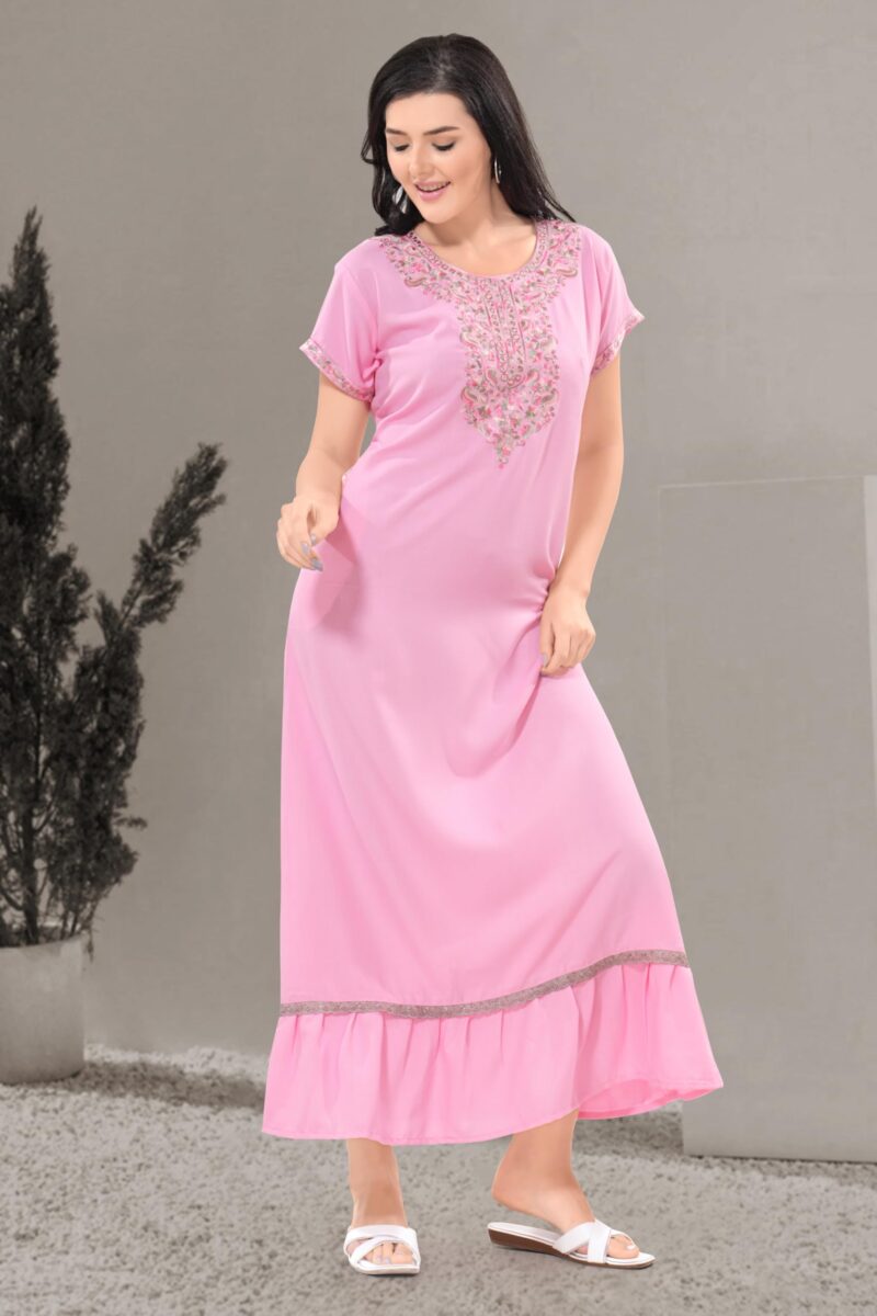 Soulemo Women's Solid Alpine Nighty (L - Bust - 44 - Flamingo Pink) 1772AL - Image 9