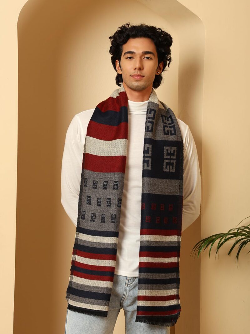 tweedle Men’s Multicolor Jacquard Design Soft and Warm Muffler/Scarf for Winters - Image 7