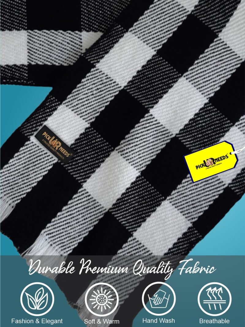 Premium Men's Warm And Stylish Woolen Muffler With Multicolour Stripes And Stylish Tussles Ends - 70 Inches * 11 Inches (P22) - Image 6