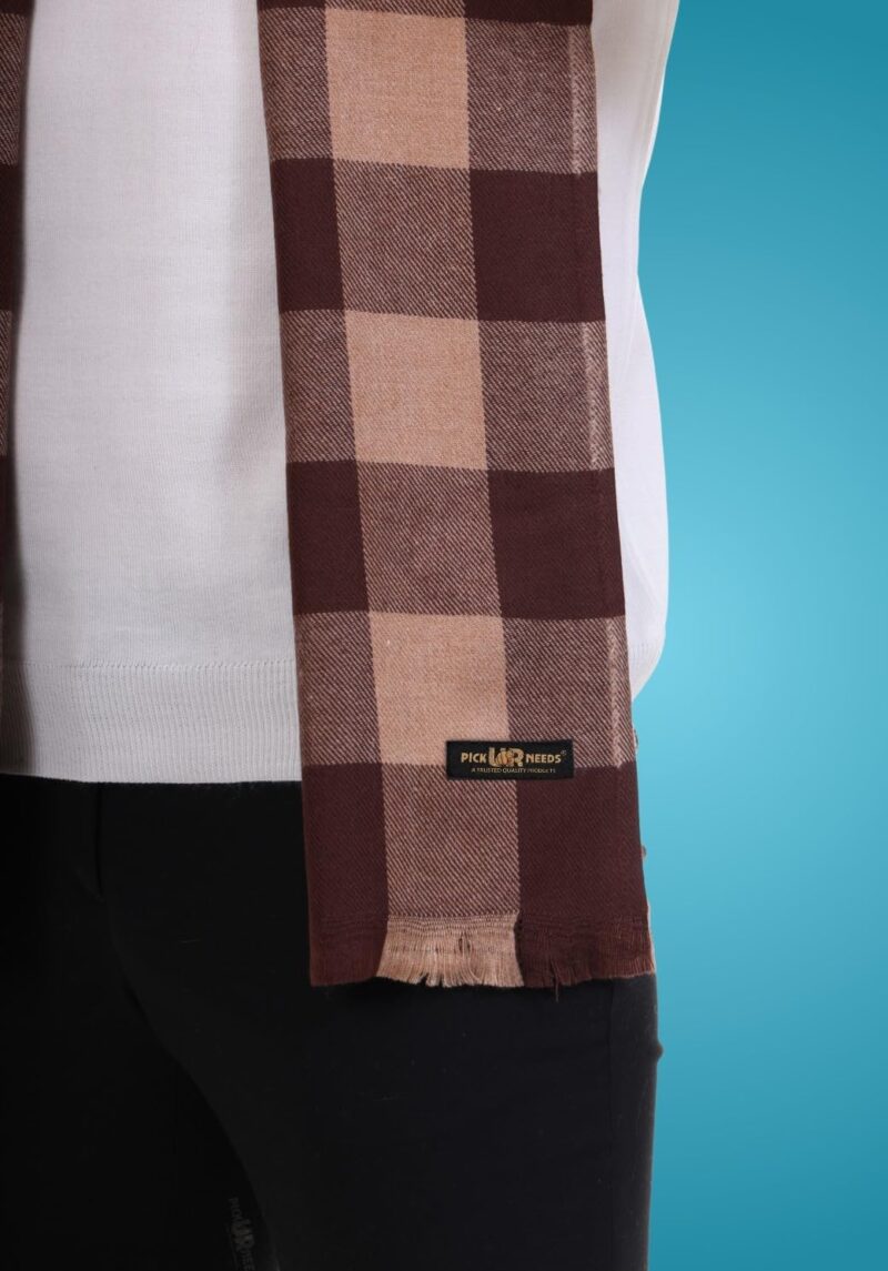 Men's & Women Muffler With Elegant Design Woolen Blend Soft Fabric Stylish For Unisex (Brown) - Image 6