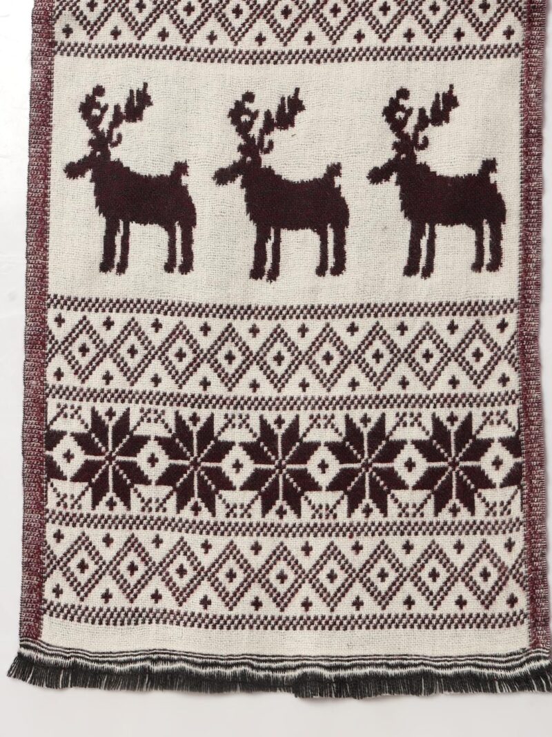Ravaiyaa - Attitude is everything Deer Pattern Muffler Winter Woolen Scarf Men's Casual Soft And Warm Maffler70 x12 (Wine) - Image 8