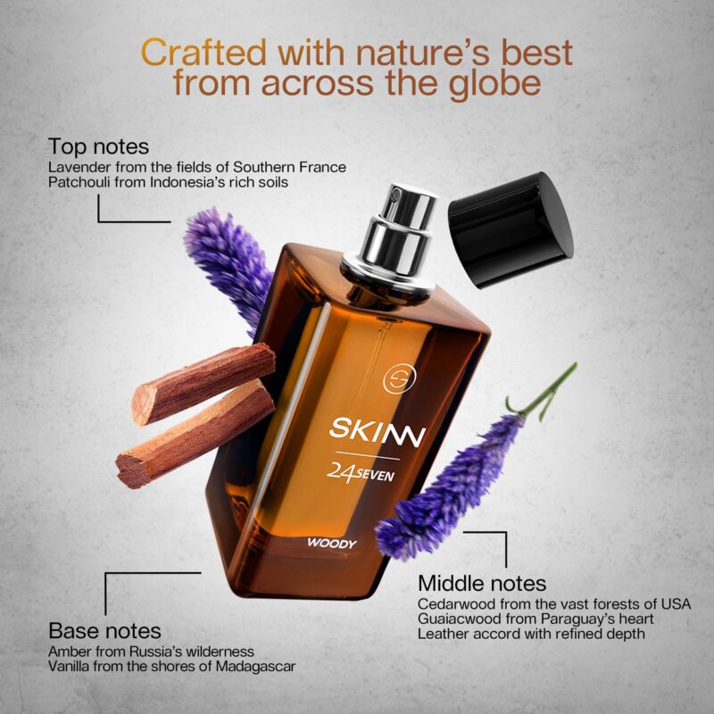 Skinn By Titan | 24Seven Woody Perfume - 100 Ml | Perfume For Man | Gift for Men | Premium Fragrance | Grooming Essentials | Long Lasting Smell for Men | Eau De Parfum - Image 4