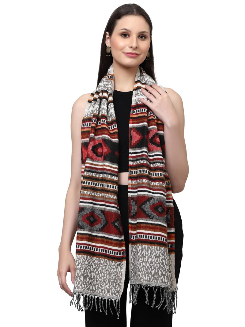 Weavers Villa Acro Wool Women's Muffler (MF-904, Size: 34CM X 200CM) - Image 2