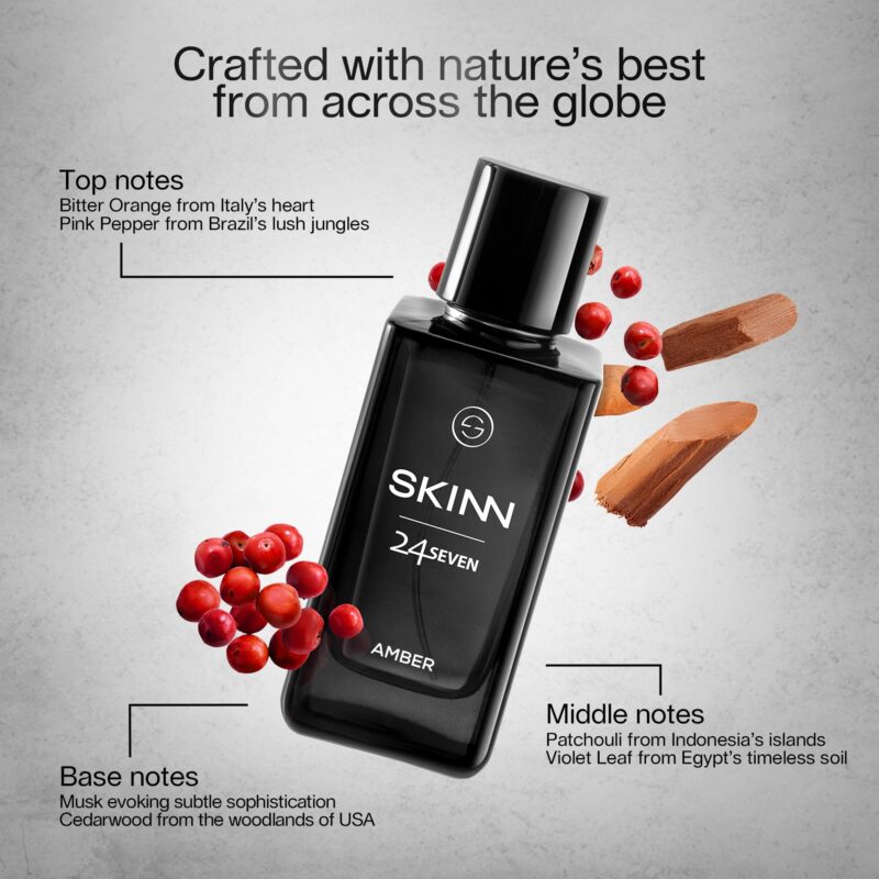 Skinn By Titan | 24Seven Amber Perfume - 100 Ml | Perfume For Man | Gift for Men | Premium Fragrance | Grooming Essentials | Long Lasting Smell for Men | Eau De Parfum - Image 4