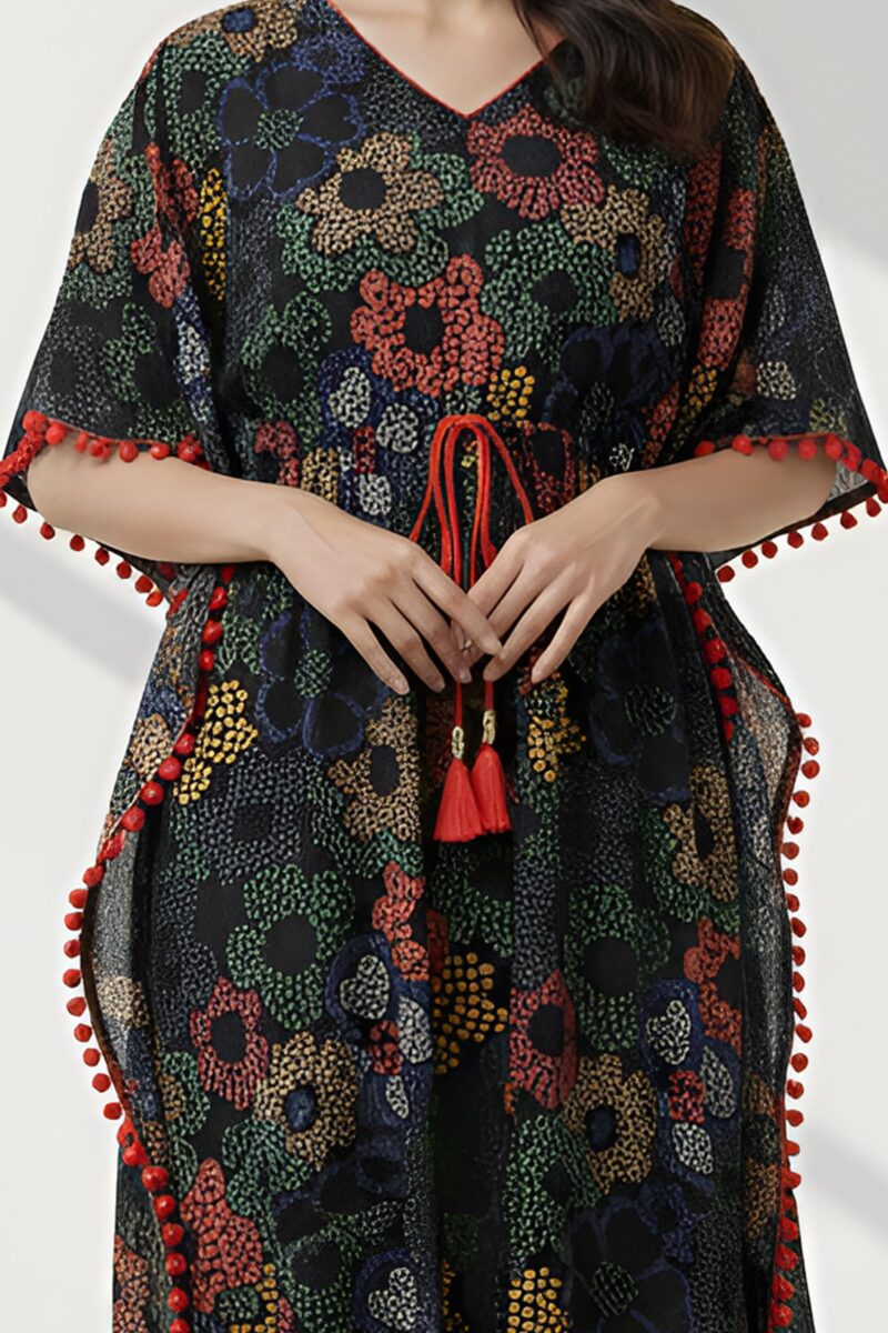 Yash Gallery Womens Cotton Printed Kaftan Midi Dress Ethnic Wear - Image 4