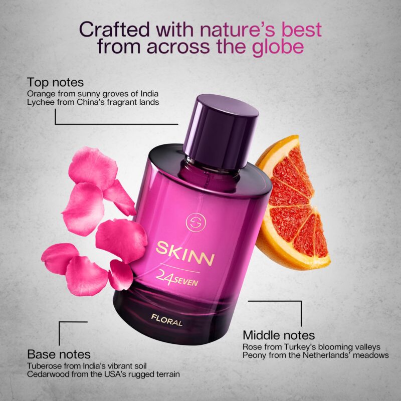 Skinn By Titan | 24Seven Floral Perfume - 100 Ml | Perfume For Woman | Gift for Women | Premium Fragrance | Grooming Essentials | Long Lasting Smell for Women | Eau De Parfum - Image 4