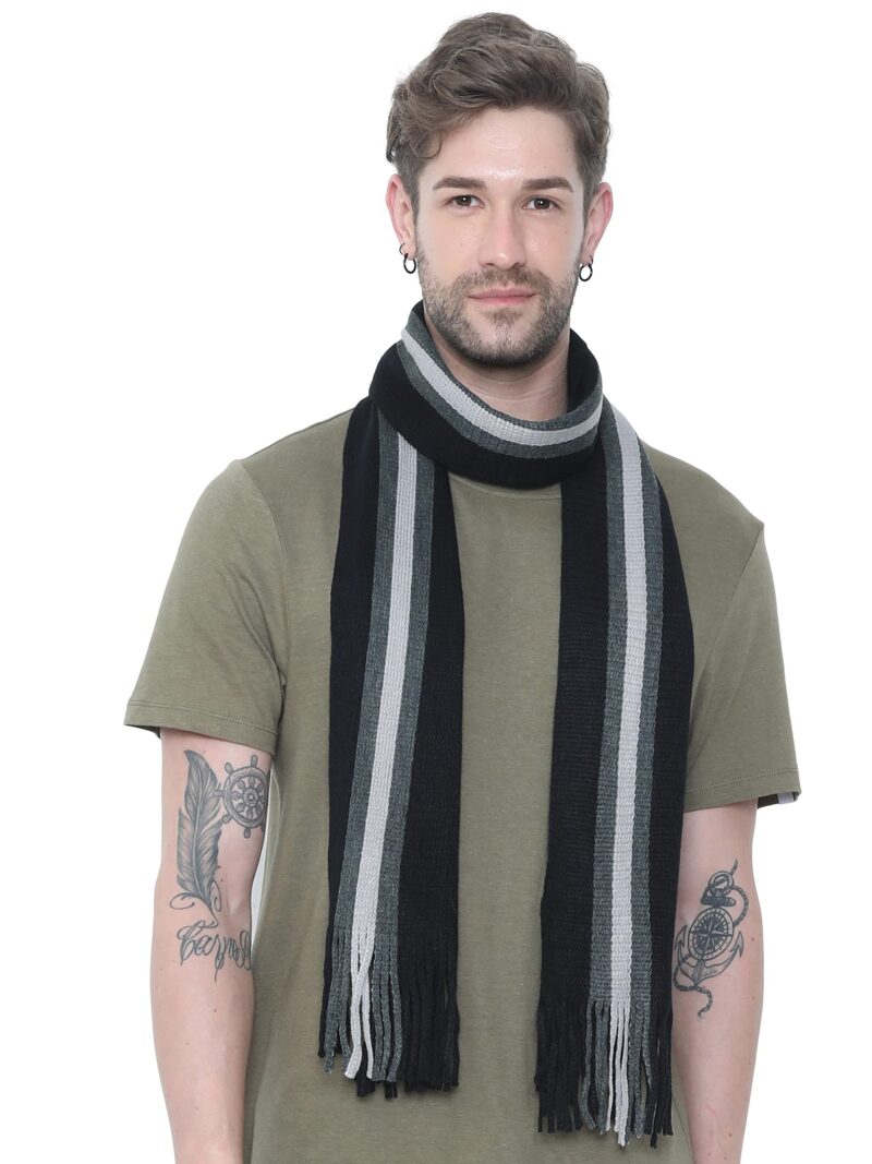 FabSeasons Men & Women Casual Self Design Solid Acrylic Woolen Muffler/Scarf/Stole for Winter, Size 25x240 cms