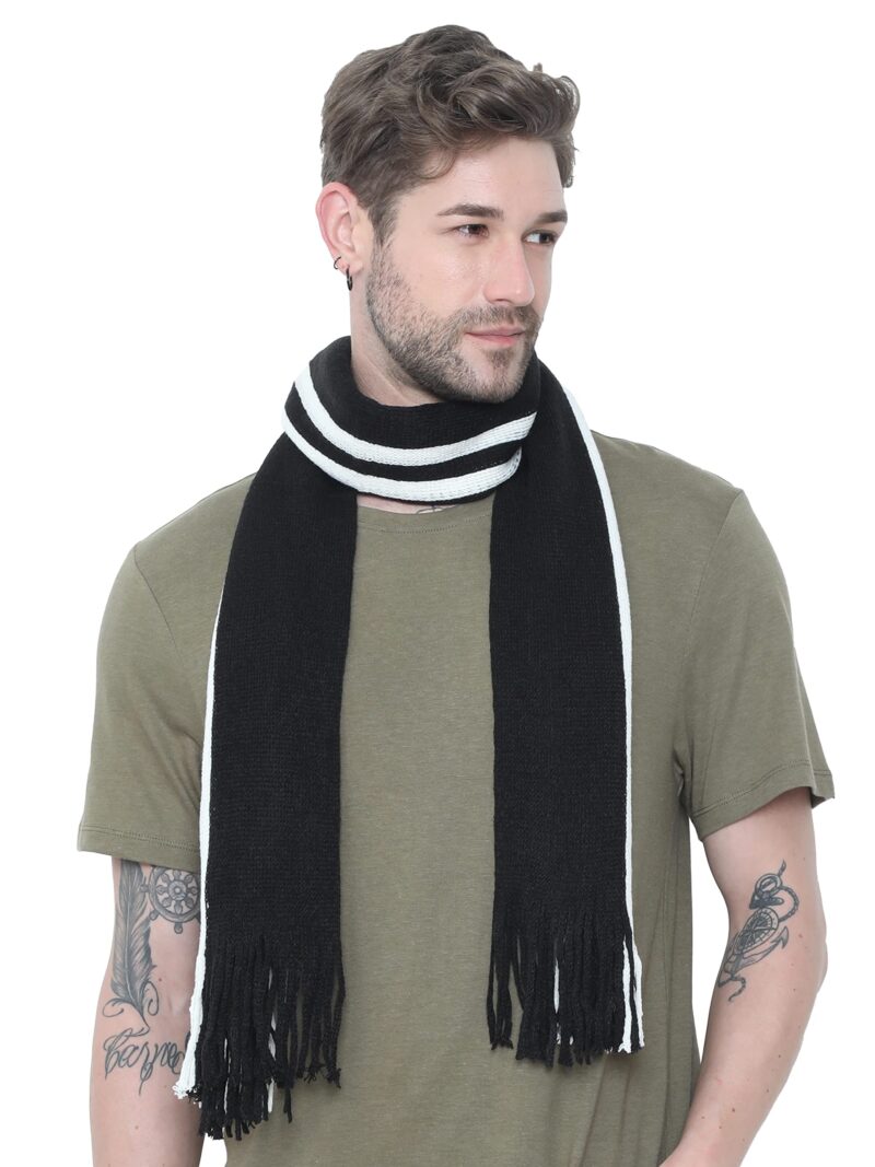 FabSeasons Men & Women Casual Self Design stripes Acrylic Woolen Muffler/Scarf/Stole for Winter, Size 25 * 180 cms - Image 2