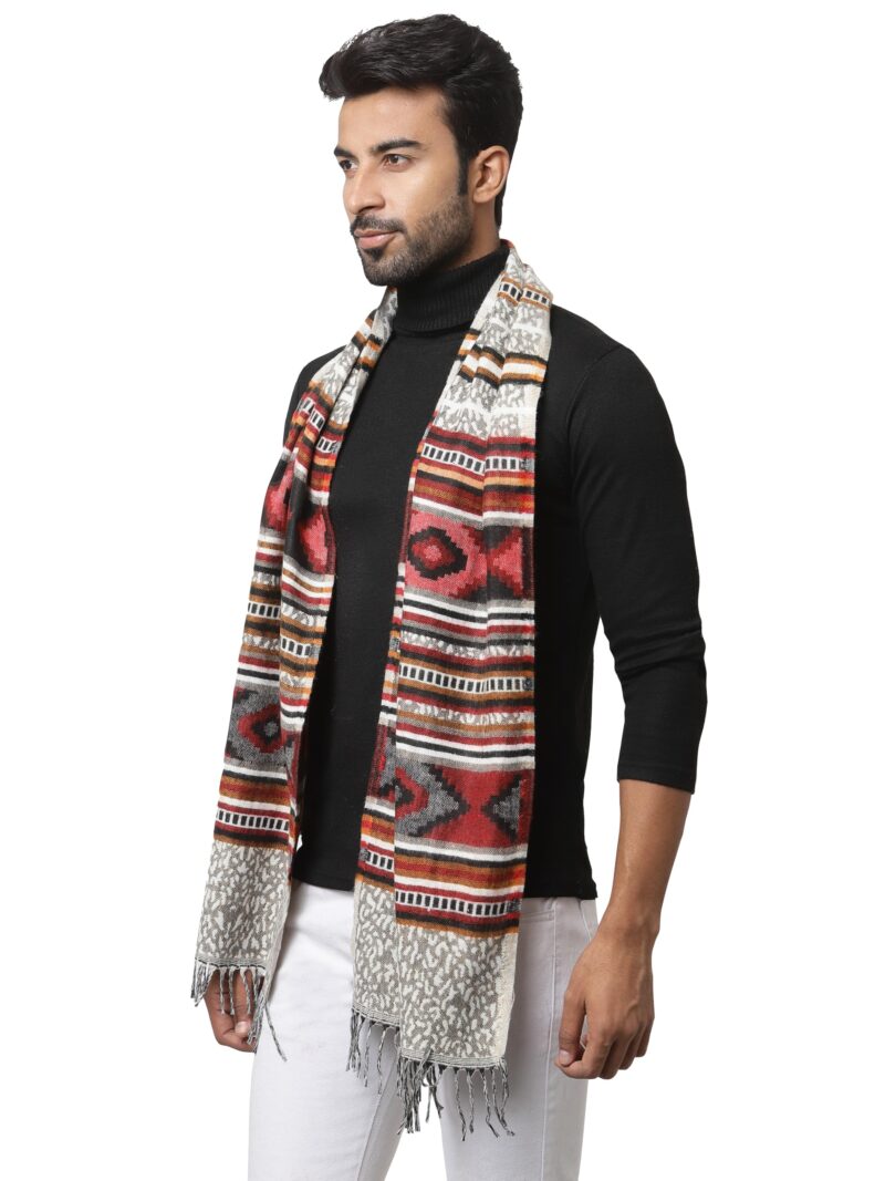 Weavers Villa Acro Wool Men's Muffler (MF-904, Size: 34CM X 200CM) - Image 3