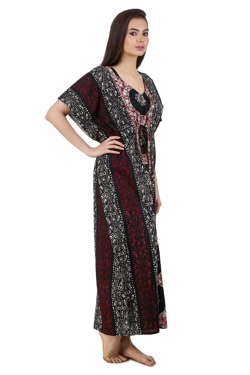 Masha Women's Cotton-Kaftan Black - Image 4
