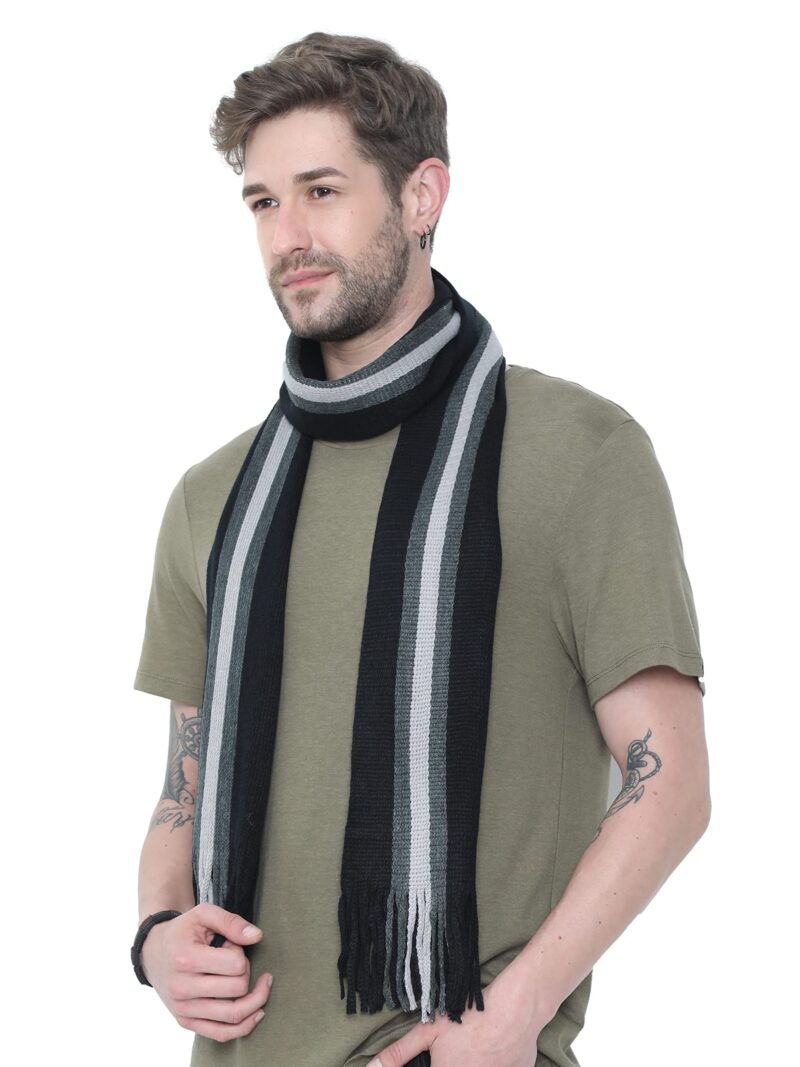 FabSeasons Men & Women Casual Self Design Solid Acrylic Woolen Muffler/Scarf/Stole for Winter, Size 25x240 cms - Image 3