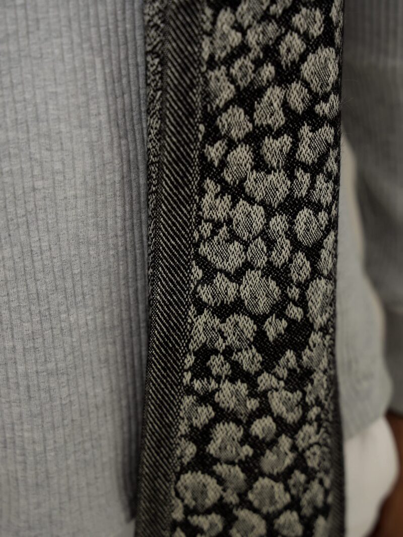Ravaiyaa - Attitude is everything Men's Geometric Print Woolen Muffler Casual Winter Wool Muffler Scarf (Black & Grey) - Image 4