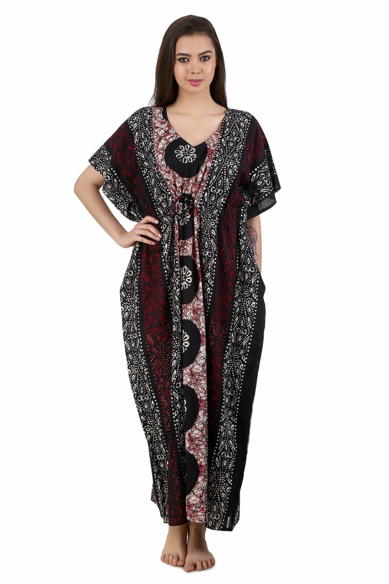 Masha Women's Cotton-Kaftan Black - Image 2