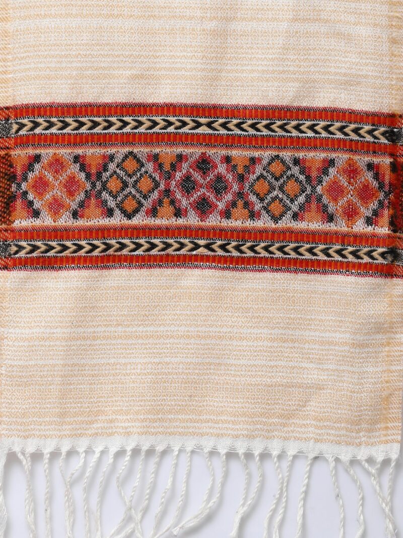 Weavers Villa Acro Wool Women's Muffler (MF-901,Cream, Size: 34CM X 200CM) - Image 7