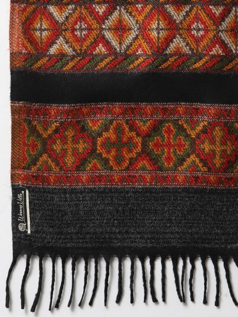 Weavers Villa Acro Wool Men's Muffler (MF-902, Black Size: 34CM X 200CM) - Image 5