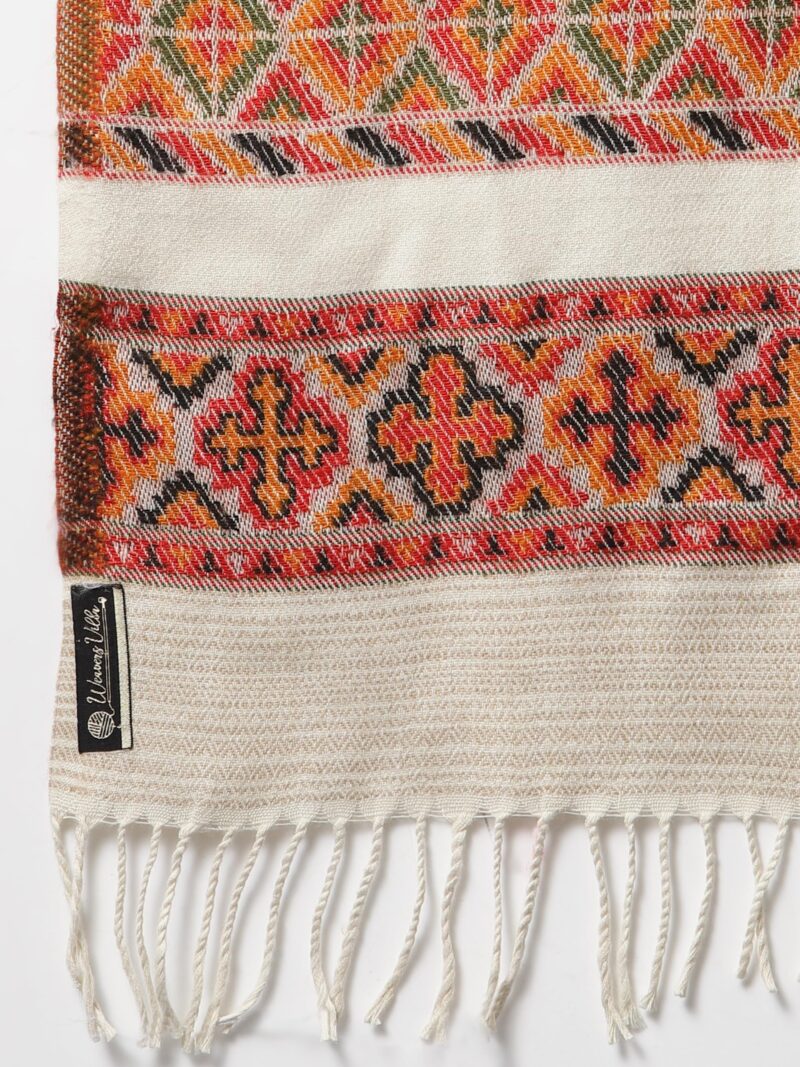 Weavers Villa Acro Wool Men's Muffler (MF-902,Cream Size: 34CM X 200CM) (Cream) - Image 5