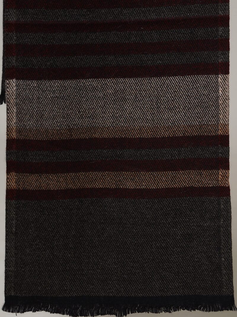 Ravaiyaa - Attitude is everything 100% Pure Wool Muffler For Men's Classic Striped Pattern Scarf Soft & Warm Woolen Muffler (Dark Brown) - Image 5