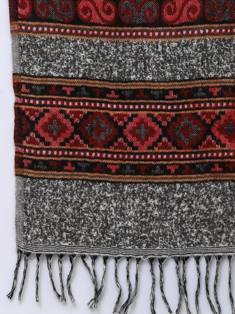 Weavers Villa Acro Wool Women's Muffler (MF-902,Grey Size: 34CM X 200CM) - Image 7