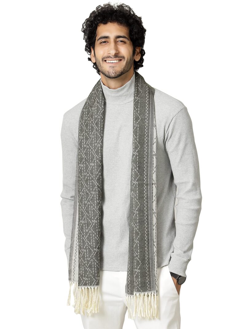 Ravaiyaa - Attitude is everything Indian Casual Woolen Muffler Winter Wool Muffler Scarf for Men's (Dark Olive Green)