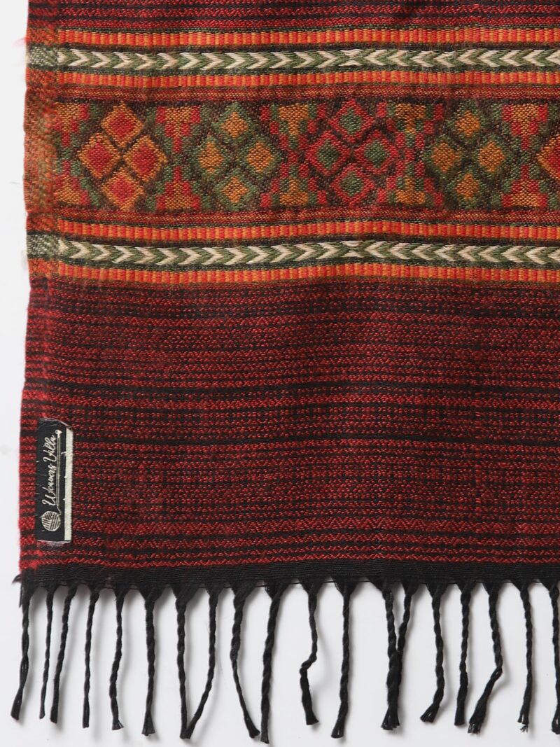 Weavers Villa Acro Wool Men's Muffler (MF-901,Maroon, Size: 34CM X 200CM) - Image 5