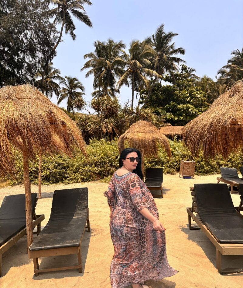 Art Of Creation Ethnic Print Georgette Fabric Kaftan Dresses For Women Beach Dress Plus Size Swimsuit Cover Up (Brown-Multi) - Image 8