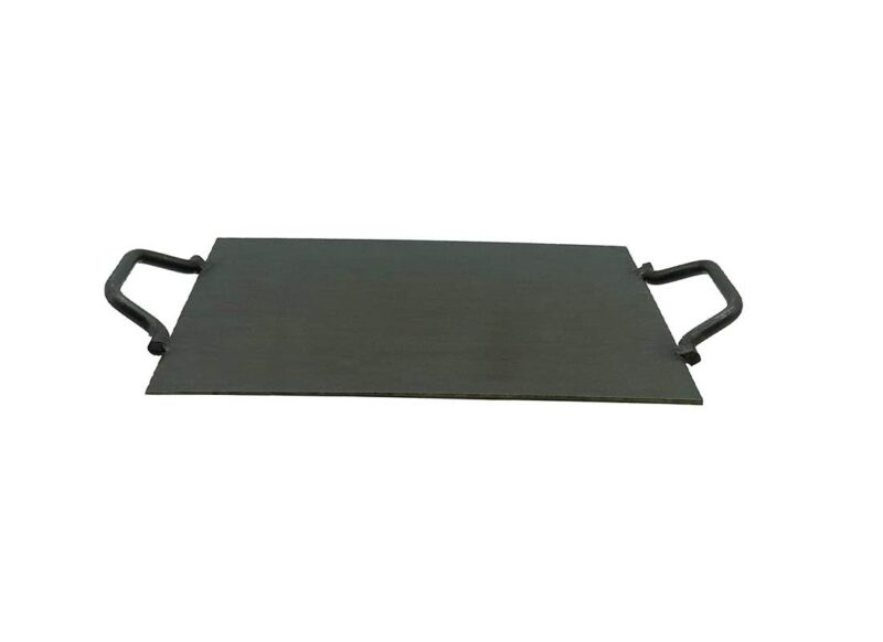 PRINA E-SHOP Iron Flat Square Design for Dosa/Roti/Chappati/Pathri Tawa with Double Handle/Gas & Induction-Friendly Dosa Kal (Black_13inch) - Image 3