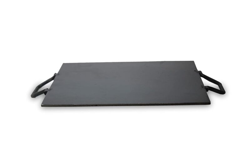 PRINA E-SHOP Iron Flat Square Design Induction Comfortable Tawa with Double Side Handle with Turner for Dosa/Roti/Chappati/Gas & Induction-Friendly Dosa Kallu (Black_12inch x 12inch) - Image 3