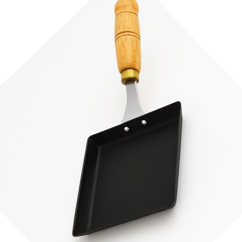 Iron Bread Omelet Pan | 7-Inch Square Tawa with Wooden Handle | Pre-Seasoned, Non-Stick, Gas Compatible | Ideal for Bread Toast, Omelet, French Toast & Grilling - Image 4