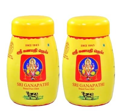 Sri Ganapathi Pure Cow Ghee 1 Litre Jar (Pack of 2) | Desi Ghee Ideal For for Cooking and Puja | Nutritious Rich Aroma | For Better Digestion |